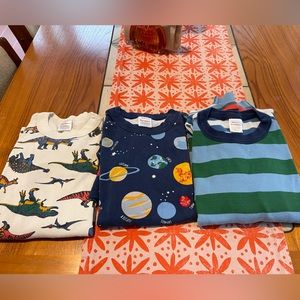 3 pair Hanna Andersson organic pajamas two short and one long